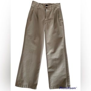 Izod Pants Boys Size 8S Tan Pleated Chino Khakis Pleated Straight Leg Adjustable
